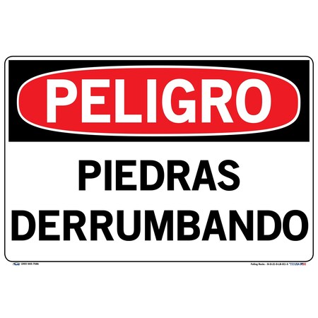 Vestil Vinyl Label Sign, 12-1/2" Height, 18-1/2" Width, Vinyl Label, Rectangle, Spanish SI-D-21-D-LB-011-S